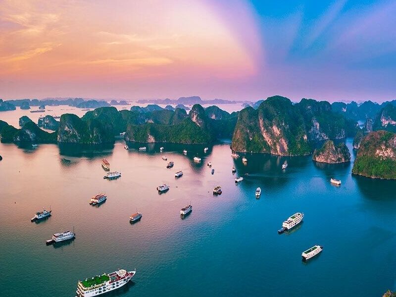 Ha Long Bay luxury cruise and limestone karsts